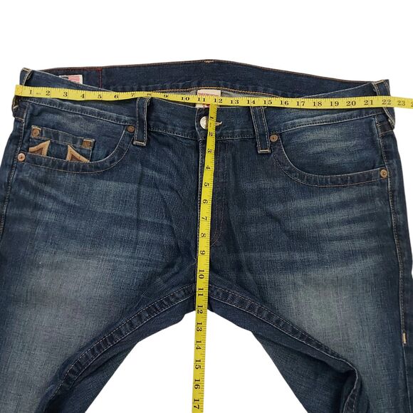 True Religion Bobby Jeans Mens 42x32 Blue Straight Leg Embroidered 100% Cotton - Picture 9 of 12